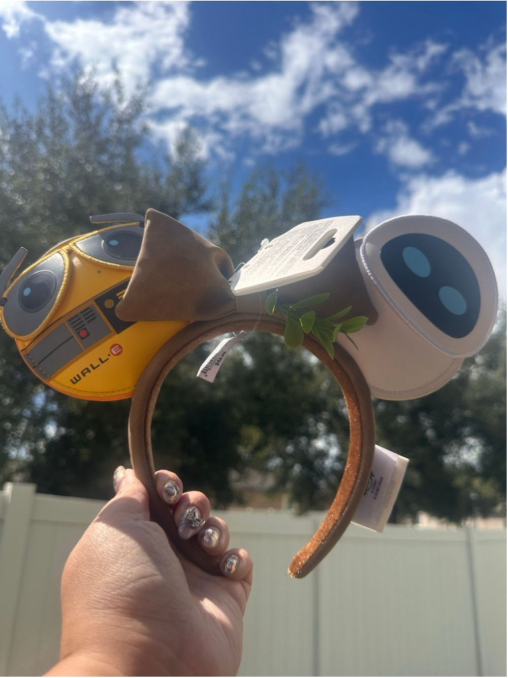 BNWT Disney Parks Pixar WALL•E and EVE Minnie Mouse Headband Ears Adult Size